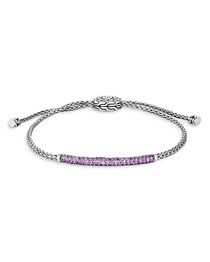 John Hardy Sterling Silver Classic Chain Amethyst Small Pull Through Bracelet In Amethyst