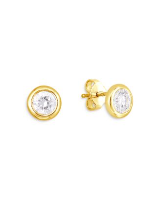 Roberto Coin 18K Yellow Gold Bezel Diamond Stud Earrings | Bloomingdale's