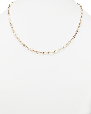 18K Yellow Gold Paperclip Link Chain Necklace, 22"