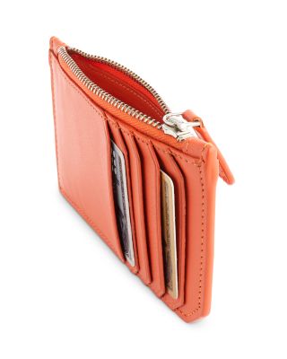 Leather Zipper Credit Card Case