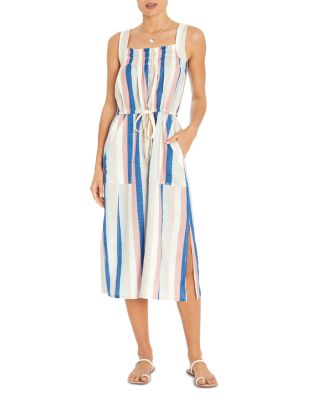 chinese dress ladies Hebe Round Neck Polka Dot Linen Dress