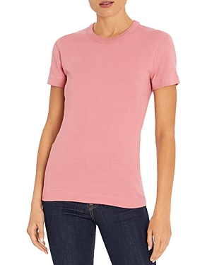Three Dots Solid Crewneck Tee In Mauve Glow