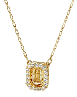Swarovski Millenia Crystal Yellow Octagon-cut Goldplated Pendant Necklace In Yellow/gold