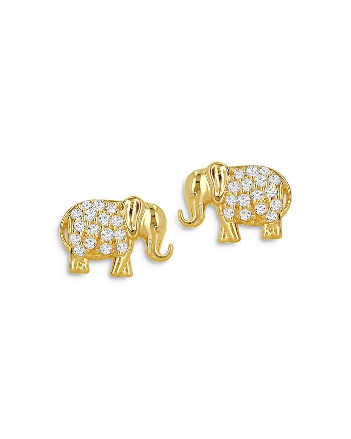 Diamond elephant earrings best sale
