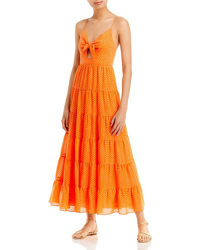 Alice and Olivia Minka Tie Front Maxi Dress Bloomingdale s