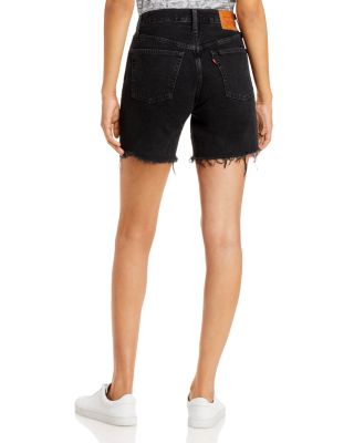 501 Mid Thigh Denim Shorts in Lunar Black