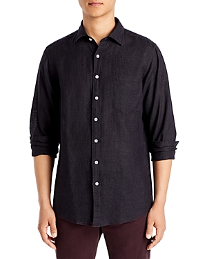 Shop Rodd & Gunn Seaford Linen Button-up Shirt In Black Sand