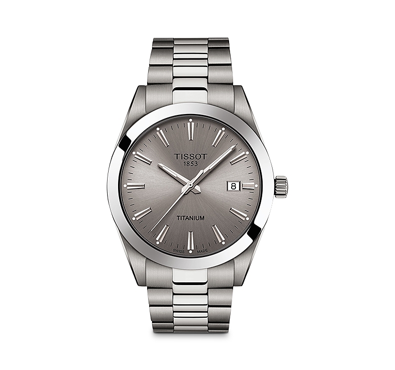 Tissot Men's Swiss Gentleman Gray Titanium Bracelet Watch 40mm In Gray