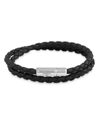 Tateossian - Double Wrap Woven Leather Bracelet