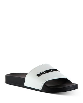 balenciaga women's logo slide sandals