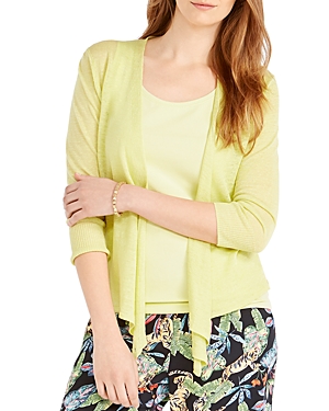 Nic + Zoe Petite 4-way Linen-blend Cardigan In Kiwi