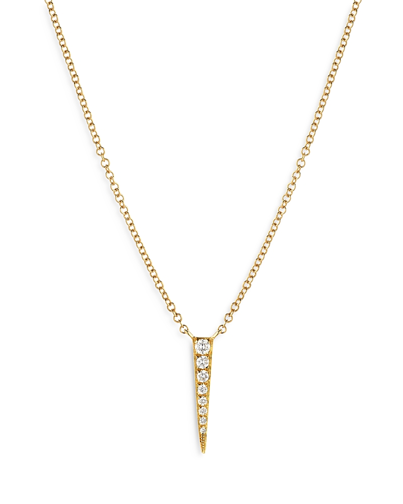 Zoe Lev 14K Yellow Gold Diamond Dagger Pendant Necklace, 18