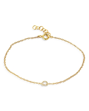 Zoe Lev 14k Yellow Gold Mini Diamond Initial Bracelet