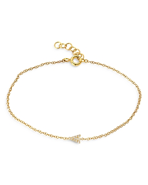 Zoe Lev 14k Yellow Gold Mini Diamond Initial Bracelet In A