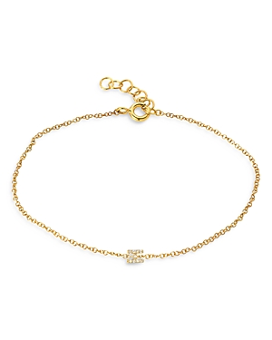 Zoe Lev 14k Yellow Gold Mini Diamond Initial Bracelet In H