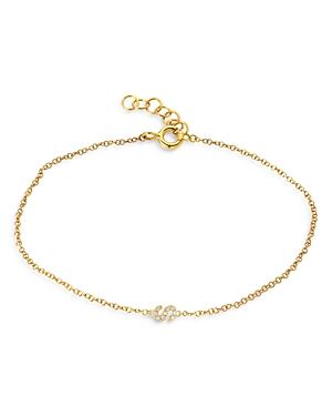 Zoe Lev 14k Yellow Gold Mini Diamond Initial Bracelet In S