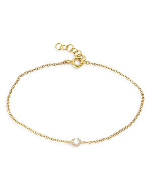 Zoe Lev 14k Yellow Gold Mini Diamond Initial Bracelet
