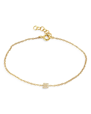 Zoe Lev 14k Yellow Gold Mini Diamond Initial Bracelet