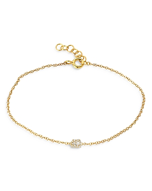 Zoe Lev 14k Yellow Gold Mini Diamond Initial Bracelet