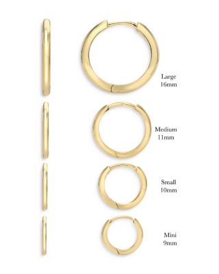 14K Yellow Gold Medium Huggie Earrings