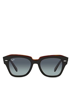 Ray Ban Ray-ban Women's State Street Square Sunglasses, 49mm In Black/gray