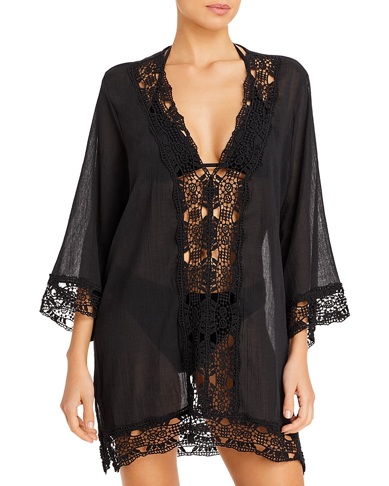 La Blanca Island Fare Tunic Swim Cover-up In Black