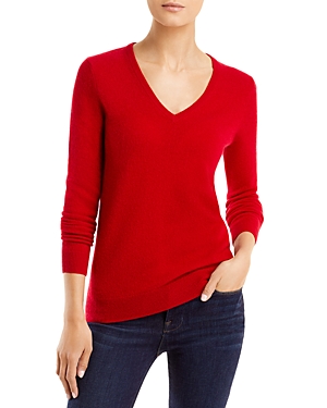 Shop C By Bloomingdale's V-neck Cashmere Sweater - 100% Exclusive In Scarlett