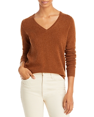 C By Bloomingdale's V-neck Cashmere Sweater - 100% Exclusive In Nutmeg