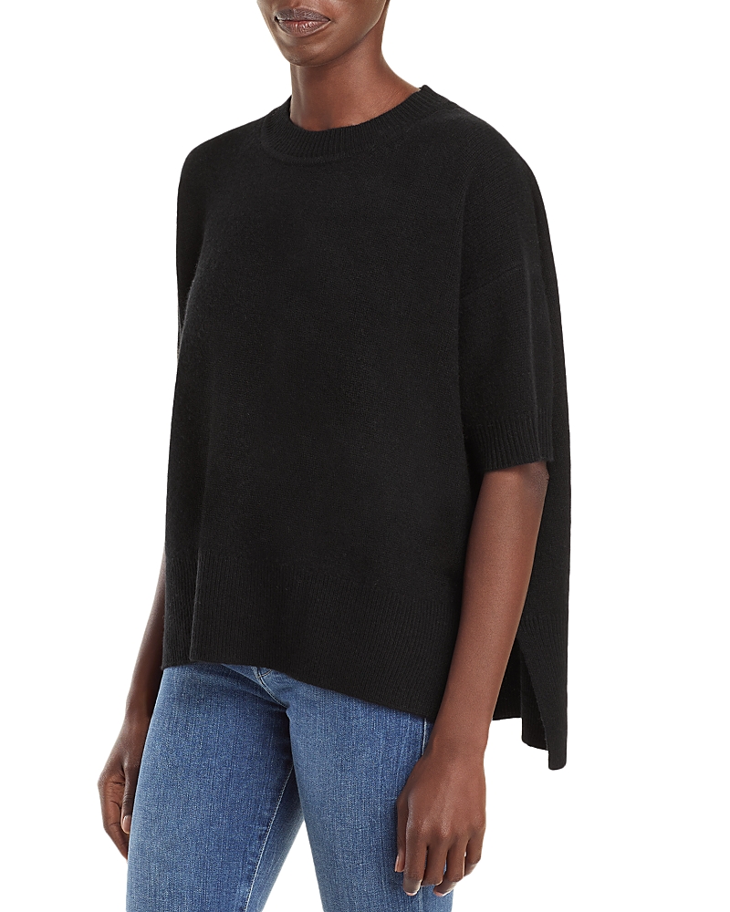 C By Bloomingdale's Short Sleeve Cashmere Sweater - Exclusive In Black