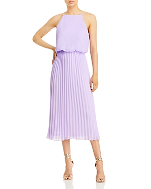 Sam Edelman Blouson Pleated Skirt Midi Dress - 100% Exclusive In Lilac