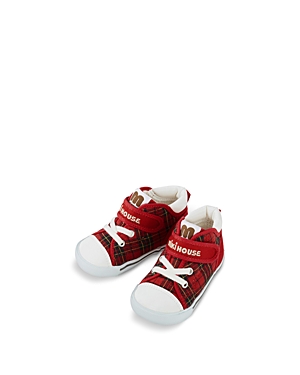 Miki House Kids' Unisex High Top Plaid Second Shoes - Toddler In Red