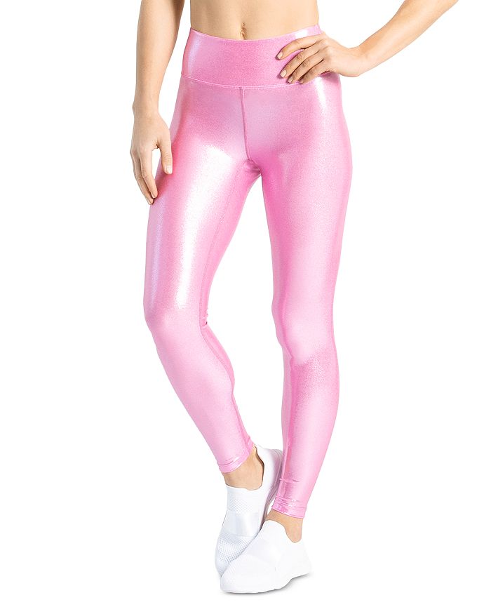 Buy online Pink Shimmer Leggings from Capris & Leggings for Women