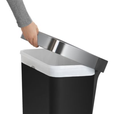 45 Liter Rectangular Liner Rim Kitchen Trash Can with Liner Pocket