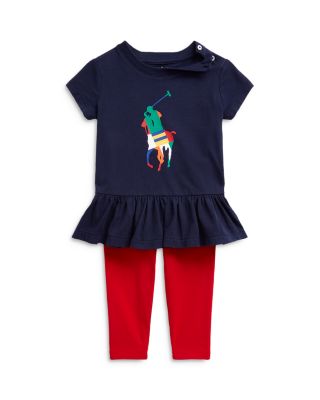 POLO RALPH LAUREN POLO RALPH LAUREN GIRLS' BIG PONY TEE & LEGGINGS SET - BABY