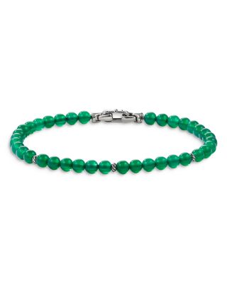 David Yurman - Sterling Silver Spiritual Beads Bracelet with Green Onyx
