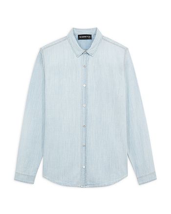 The Kooples Solid Denim Slim Fit Button Down Shirt | Bloomingdale's