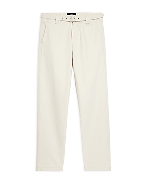 THE KOOPLES OFF-WHITE RAW STRAIGHT FIT JEANS IN NATURAL WITH INTEGRATED BELT,HPAN22067J