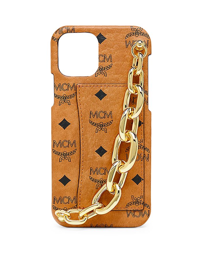 Mcm Women's Visetos Original Smart Phone Case - Cognac