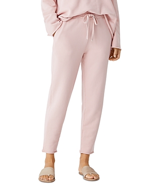 Eileen Fisher Organic Cotton French Terry Ankle Track Pant In Powder