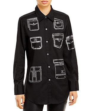 Shop Libertine Pocket Talk New Classic Shirt In Black