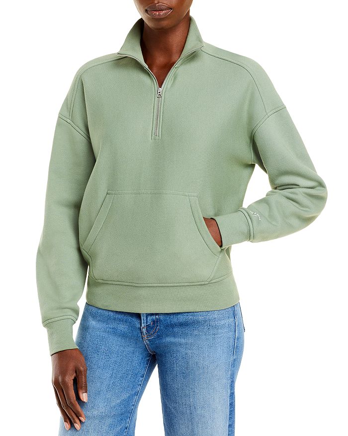 Rag & bone online fleece half zipper sweatshirt