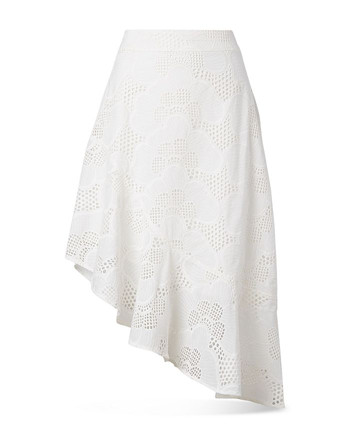 MILLY Mae Eyelet Lace Asymmetric Skirt | Bloomingdale's