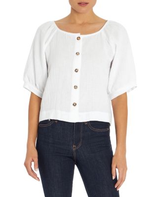Three Dots Women's Puff Sleeve T-Shirt - Soft Basic Top For Casual Daily Wear