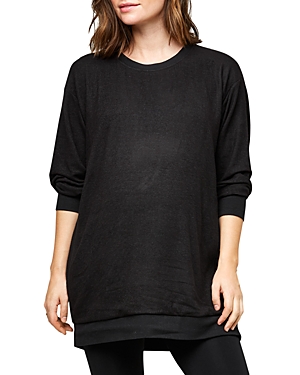 Nom Maternity Jo Nursing Sweatshirt In Black Hacci