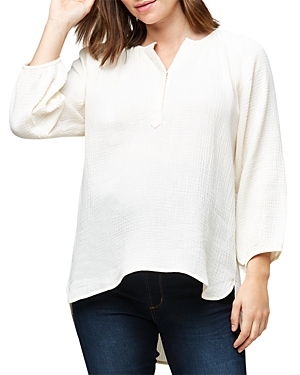 Nom Maternity Ava Organic Cotton Maternity Top In Cream