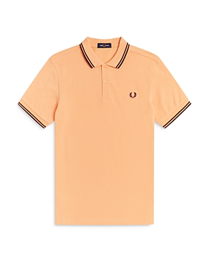 Fred Perry Twin Tipped Slim Fit Polo In Light Coral