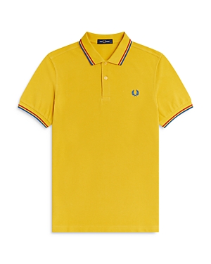 Fred Perry Twin Tipped Slim Fit Polo In Dijon Yellow