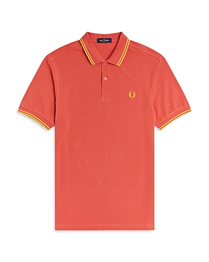 Fred Perry Twin Tipped Slim Fit Polo In Summer Red