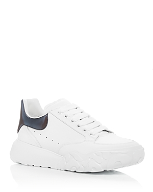 Alexander Mcqueen Men's Court Trainer Low Top Trainers In White/green