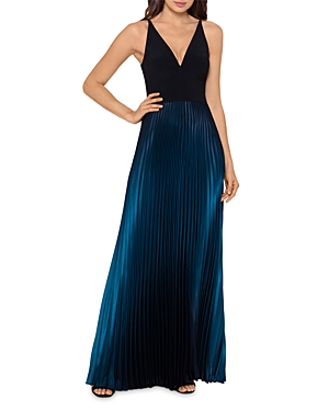 AQUA PLEATED SHIMMER GOWN - 100% EXCLUSIVE,A22260